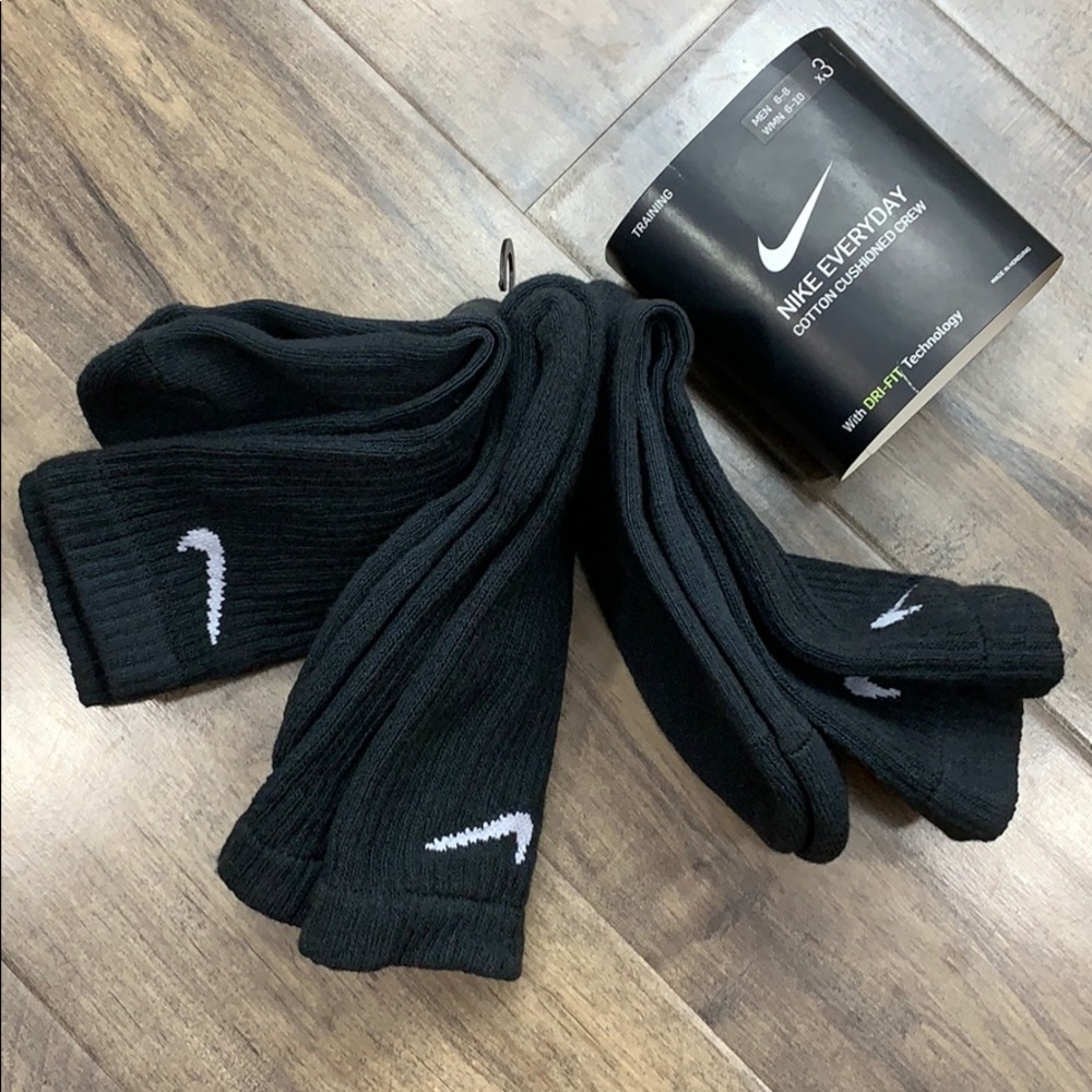 NIKE EVERYDAY COTTON CUSHIONED CREW 3 pairs pack wmns SOCKS - Picture 2 of 16